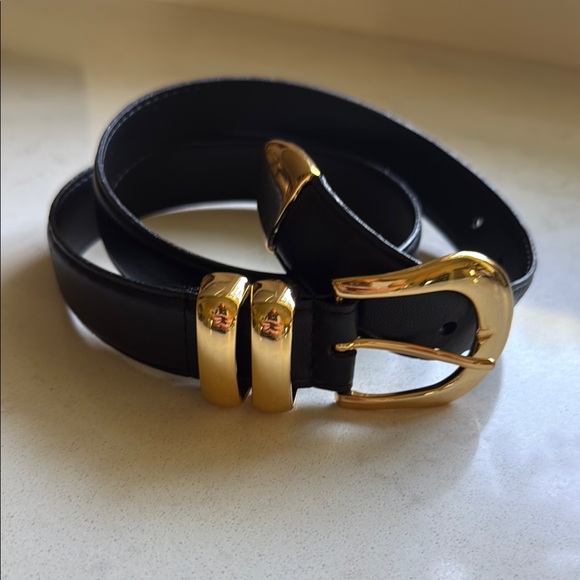 Black Belt with Gold Buckle - Picture 1 of 5
